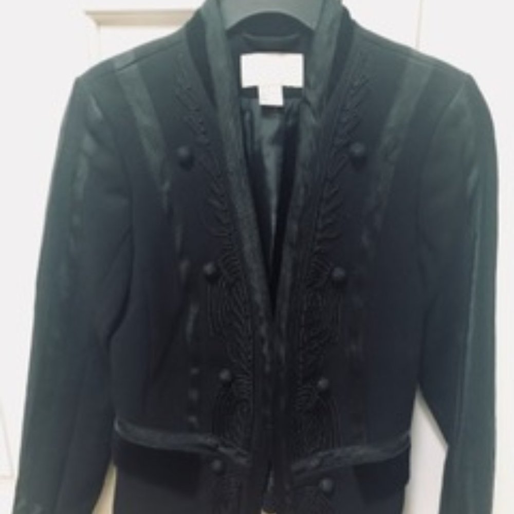 H&M Designer Black Mini Skirt Suit